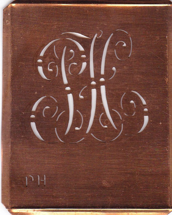 PH - Alte verschlungene Monogramm Stick Schablone