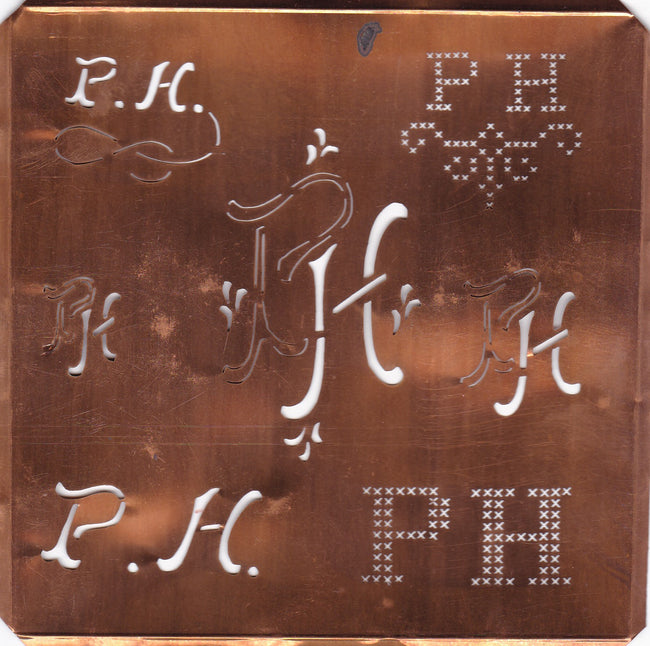 PH - Große Kupfer Schablone mit 7 Variationen