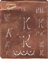 www.knopfparadies.de - PK - Antike Stickschablone aus Kupferblech