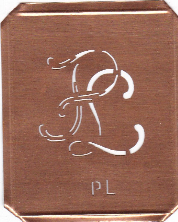 PL - 90 Jahre alte Stickschablone für hübsche Handarbeits Monogramme