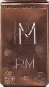 PM - Kleine Monogramm-Schablone in Jugendstil-Schrift