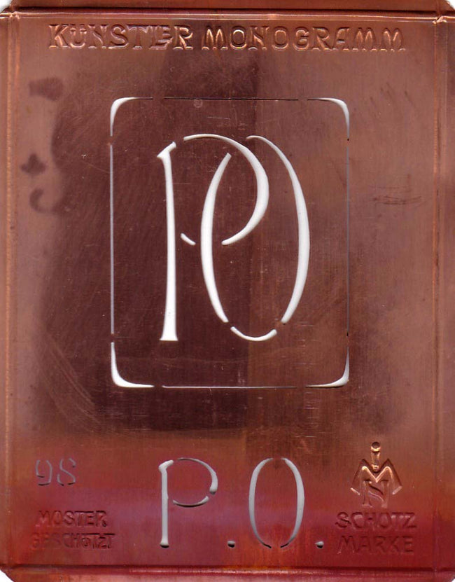 PO - Besondere Jugendstil Monogrammschablone