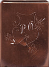 PO - Seltene Stickvorlage - Uralte Wäscheschablone mit Wappen - Medaillon