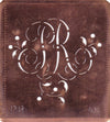 PR - Alte Schablone aus Kupferblech mit klassischem verschlungenem Monogramm 