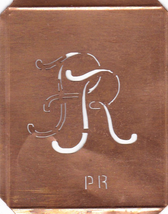 PR - 90 Jahre alte Stickschablone für hübsche Handarbeits Monogramme