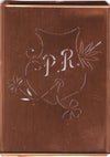 PR - Seltene Stickvorlage - Uralte Wäscheschablone mit Wappen - Medaillon