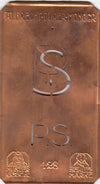 PS - Kleine Monogramm-Schablone in Jugendstil-Schrift