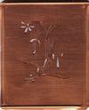 PT - Hübsche, verspielte Monogramm Schablone Blumenumrandung