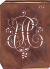 PU - Alte Monogramm Schablone mit Schnörkeln