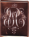 PU - Alte Monogramm Schablone mit nostalgischen Schnörkeln
