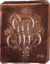 PW - Antiquität aus Kupferblech zum Sticken von Monogrammen und mehr
