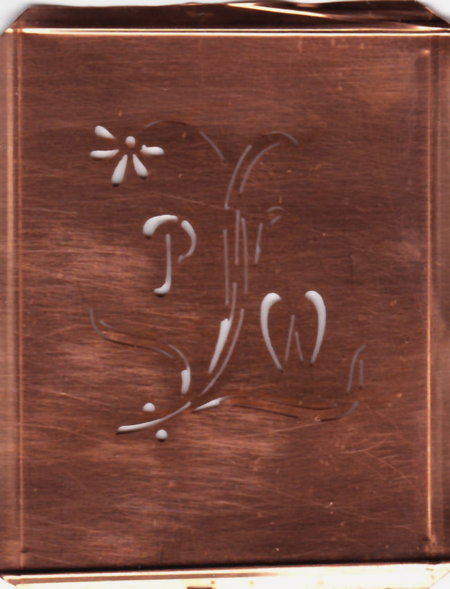 PW - Hübsche, verspielte Monogramm Schablone Blumenumrandung
