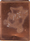 PZ - Seltene Stickvorlage - Uralte Wäscheschablone mit Wappen - Medaillon