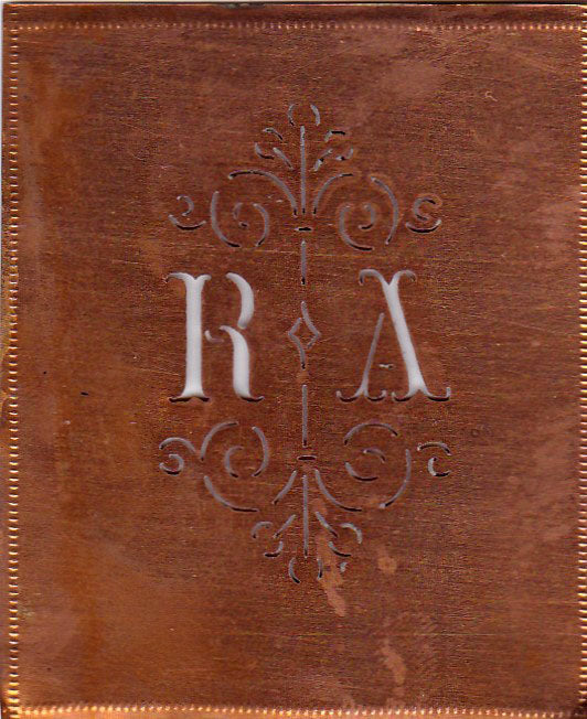 RA - Besonders hübsche alte Monogrammschablone