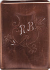 RB - Seltene Stickvorlage - Uralte Wäscheschablone mit Wappen - Medaillon