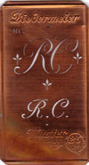 www.knopfparadies.de - RC - Alte Stickschablone mit 2 zarten Monogrammen