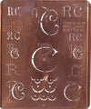 RC - Uralte Monogrammschablone aus Kupferblech