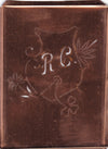 RC - Seltene Stickvorlage - Uralte Wäscheschablone mit Wappen - Medaillon