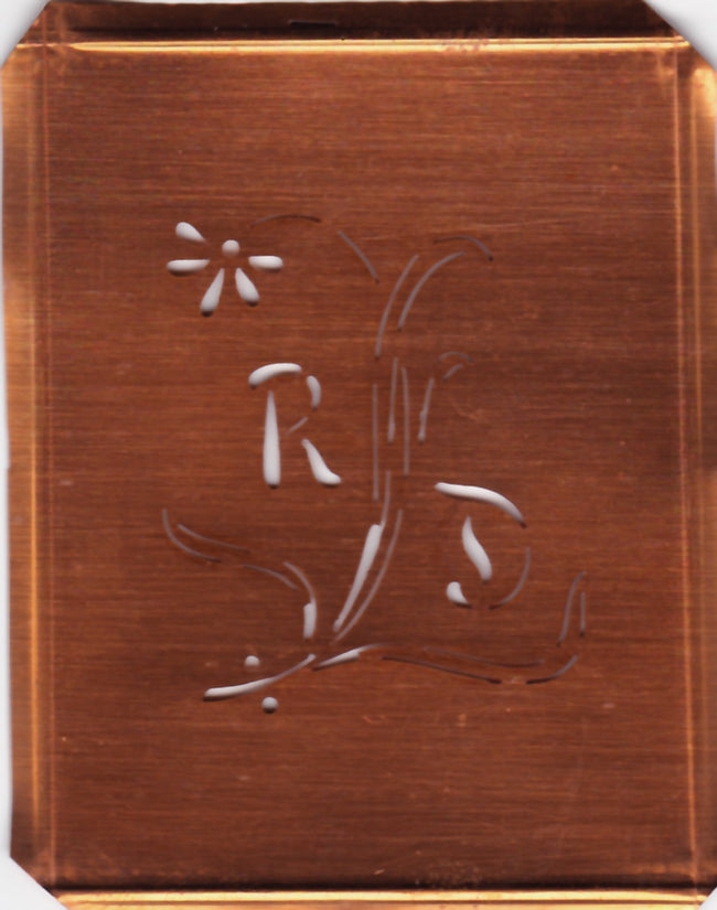 RD - Hübsche, verspielte Monogramm Schablone Blumenumrandung