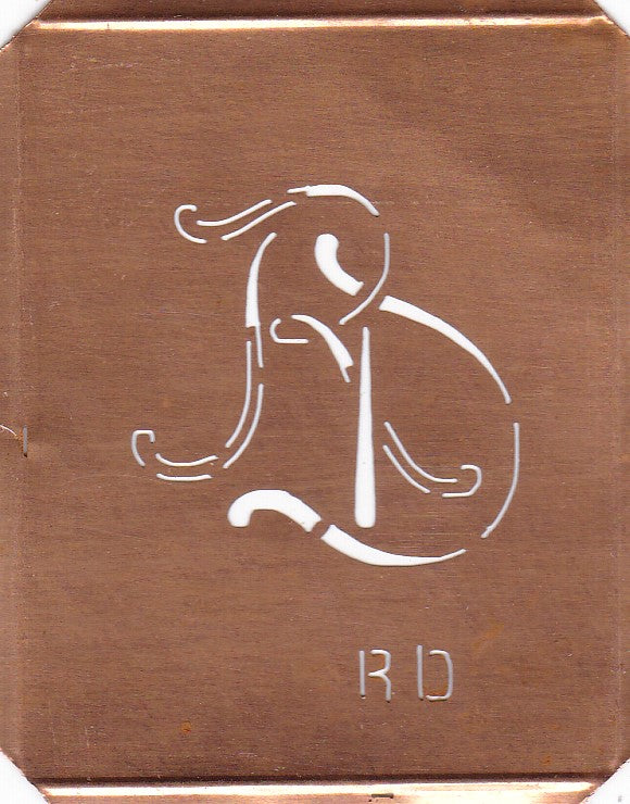 RD - 90 Jahre alte Stickschablone für hübsche Handarbeits Monogramme