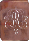 RD - Alte Monogramm Schablone mit Schnörkeln