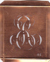 RE - Hübsche alte Kupfer Schablone mit 3 Monogramm-Ausführungen