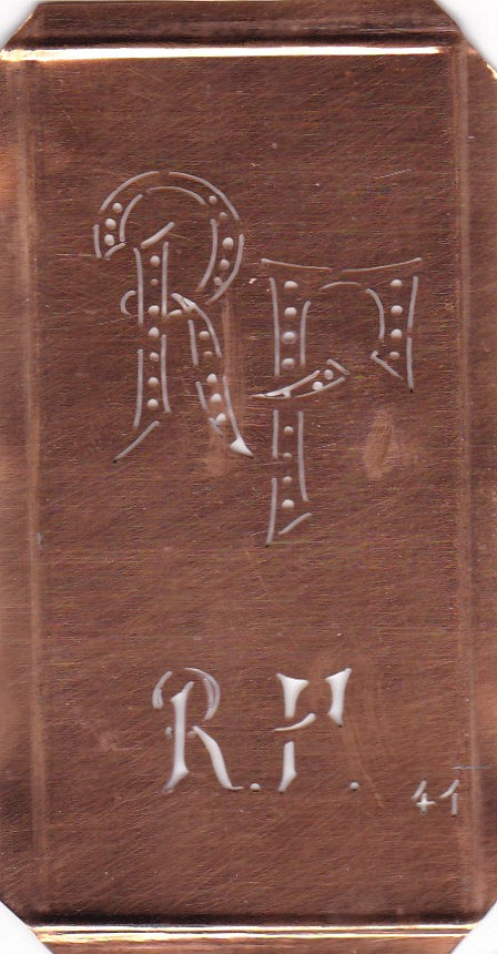 RF - Alte Monogramm Schablone zum Sticken
