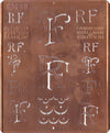 RF - Uralte Monogrammschablone aus Kupferblech