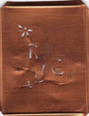 RG - Hübsche, verspielte Monogramm Schablone Blumenumrandung