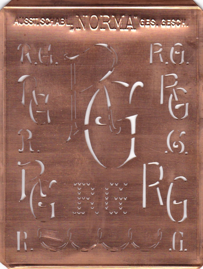 RG - Hübsche alte Monogrammschablone