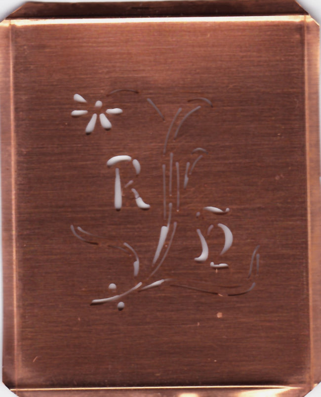 RH - Hübsche, verspielte Monogramm Schablone Blumenumrandung