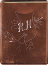 RH - Seltene Stickvorlage - Uralte Wäscheschablone mit Wappen - Medaillon