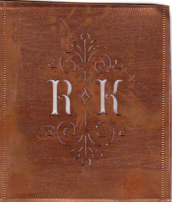 RK - Besonders hübsche alte Monogrammschablone