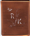 RK - Hübsche, verspielte Monogramm Schablone Blumenumrandung