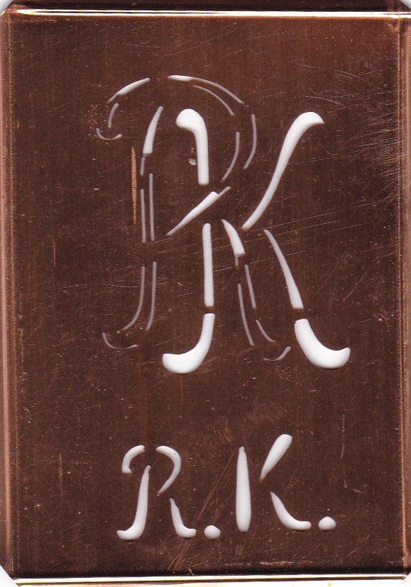 RK - Stickschablone für 2 verschiedene Monogramme
