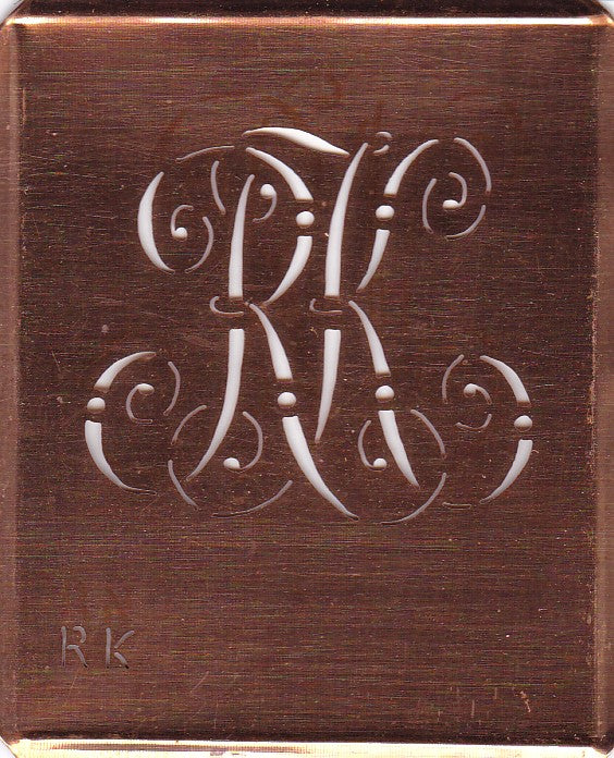 RK - Alte verschlungene Monogramm Stick Schablone