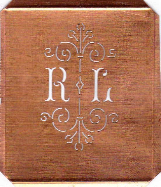 RL - Besonders hübsche alte Monogrammschablone