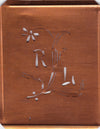 RL - Hübsche, verspielte Monogramm Schablone Blumenumrandung