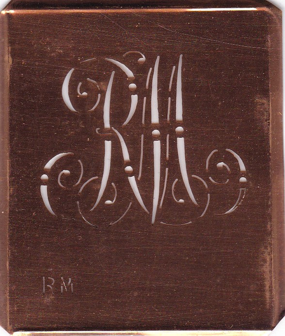 RM - Alte verschlungene Monogramm Stick Schablone