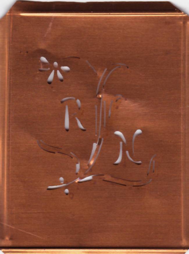 RN - Hübsche, verspielte Monogramm Schablone Blumenumrandung