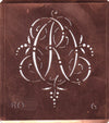 RO - Interessante Monogrammschablone aus Kupferblech