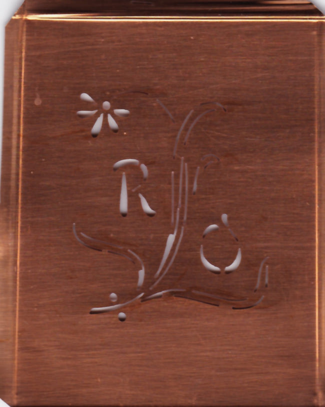 RO - Hübsche, verspielte Monogramm Schablone Blumenumrandung