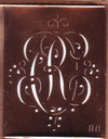 RO - Alte Monogramm Schablone mit nostalgischen Schnörkeln