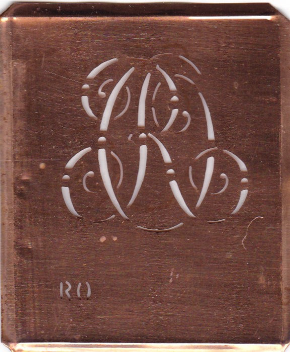 RO - Alte verschlungene Monogramm Stick Schablone