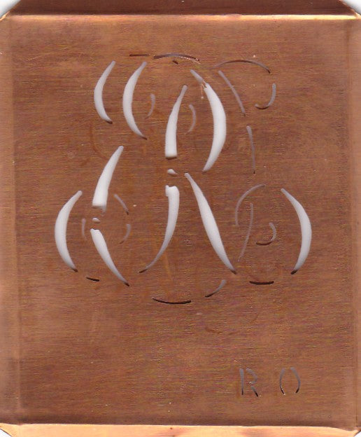 RO - Uralte Monogramm Schablone zum Sticken