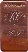 www.knopfparadies.de - RP - Alte Stickschablone mit 2 zarten Monogrammen