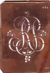 RP - Alte Monogramm Schablone mit Schnörkeln