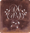 RS - Alte Schablone aus Kupferblech mit klassischem verschlungenem Monogramm 