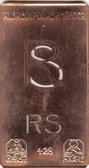 RS - Kleine Monogramm-Schablone in Jugendstil-Schrift