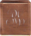 RS - Hübsche alte Kupfer Schablone mit 3 Monogramm-Ausführungen